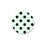 Polka Dots - Black on Pale Green Golf Ball Marker