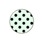 Polka Dots - Black on Pale Green Hat Clip Ball Marker (4 pack)