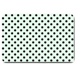 Polka Dots - Black on Pale Green Large Doormat
