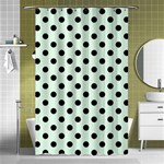 Polka Dots - Black on Pale Green Shower Curtain 48  x 72  (Small)