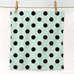 Polka Dots - Black on Pale Green Face Towel