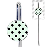 Polka Dots - Black on Pale Green Book Mark