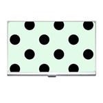 Polka Dots - Black on Pale Green Business Card Holder