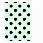 Polka Dots - Black on Pale Green Large Garden Flag (Two Sides)