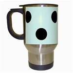 Polka Dots - Black on Pale Green Travel Mug (Black)