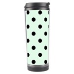 Polka Dots - Black on Pale Green Travel Tumbler