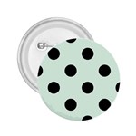 Polka Dots - Black on Pale Green 2.25  Button