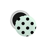 Polka Dots - Black on Pale Green 1.75  Magnet
