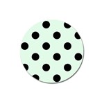 Polka Dots - Black on Pale Green Magnet 3  (Round)