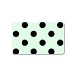Polka Dots - Black on Pale Green Magnet (Name Card)