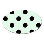 Polka Dots - Black on Pale Green Magnet (Oval)