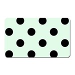 Polka Dots - Black on Pale Green Magnet (Rectangular)