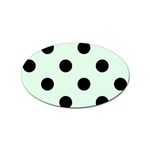 Polka Dots - Black on Pale Green Sticker (Oval)