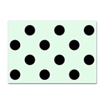 Polka Dots - Black on Pale Green Sticker A4 (10 pack)