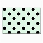 Polka Dots - Black on Pale Green Postcard 5  x 7 
