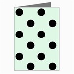 Polka Dots - Black on Pale Green Greeting Cards (Pkg of 8)
