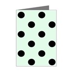 Polka Dots - Black on Pale Green Mini Greeting Card
