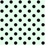 Polka Dots - Black on Pale Green ScrapBook Page 12  x 12 