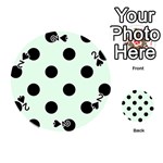 Polka Dots - Black on Pale Green Playing Cards 54 (Round)