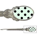 Polka Dots - Black on Pale Green Letter Opener