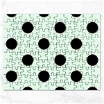 Polka Dots - Black on Pale Green Jigsaw Puzzle (Rectangular)