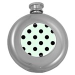 Polka Dots - Black on Pale Green Hip Flask (5 oz)