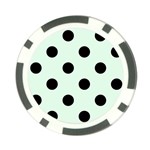 Polka Dots - Black on Pale Green Poker Chip Card Guard
