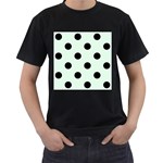 Polka Dots - Black on Pale Green Men s T-Shirt (Black)