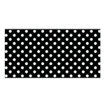 Polka Dots - Pale Green on Black Satin Shawl