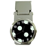 Polka Dots - Pale Green on Black Money Clip Watch