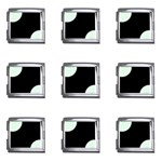 Polka Dots - Pale Green on Black Mega Link Italian Charm (9 pack)