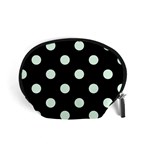 Polka Dots - Pale Green on Black Accessory Pouch (Small)