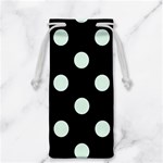 Polka Dots - Pale Green on Black Jewelry Bag