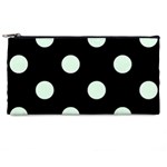 Polka Dots - Pale Green on Black Pencil Case