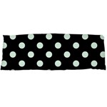 Polka Dots - Pale Green on Black Body Pillow Case (Dakimakura) (One Side)