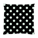 Polka Dots - Pale Green on Black Standard Cushion Case (Two Sides)