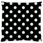 Polka Dots - Pale Green on Black Standard Flano Cushion Case (One Side)