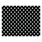 Polka Dots - Pale Green on Black Double Sided Flano Blanket (Large)
