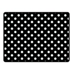 Polka Dots - Pale Green on Black Fleece Blanket (Small) (One Side)
