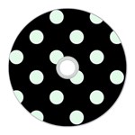 Polka Dots - Pale Green on Black CD Wall Clock