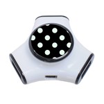 Polka Dots - Pale Green on Black Portable USB Hub (One Side)