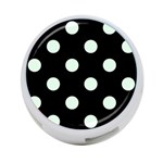 Polka Dots - Pale Green on Black 4-Port USB Hub (One Side)