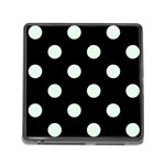 Polka Dots - Pale Green on Black Memory Card Reader (Square)