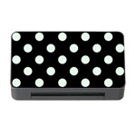 Polka Dots - Pale Green on Black Memory Card Reader with CF