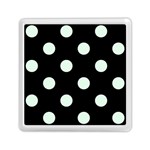 Polka Dots - Pale Green on Black Memory Card Reader with Storage (Square)
