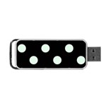 Polka Dots - Pale Green on Black Portable USB Flash (Two Sides)