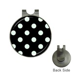 Polka Dots - Pale Green on Black Golf Ball Marker Hat Clip