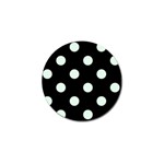 Polka Dots - Pale Green on Black Golf Ball Marker