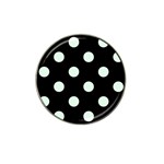 Polka Dots - Pale Green on Black Hat Clip Ball Marker (10 pack)