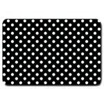 Polka Dots - Pale Green on Black Large Doormat